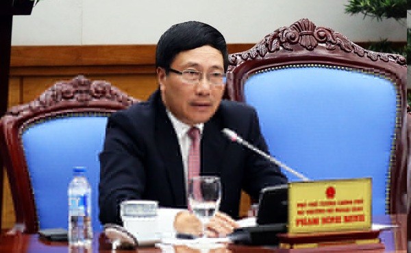 Phó Thủ tướng, Bộ trưởng Ngoại giao Phạm Bình Minh tại phiên họp đầu tiên của Ủy ban Quốc gia APEC 2017. Ảnh: VGP