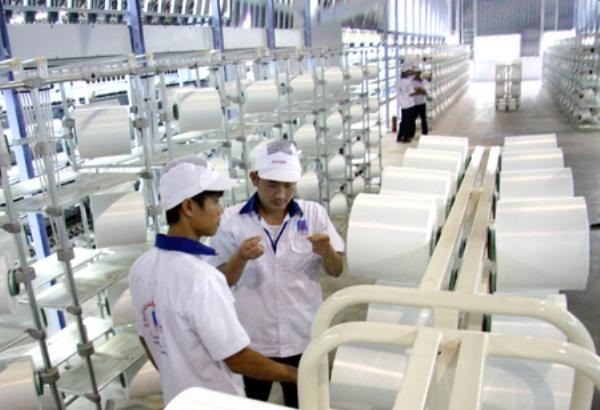 Sản phẩm của nhà máy xơ sợi Đình Vũ chịu sự cạnh tranh khốc liệt của hàng nhập khẩu, giá thấp.