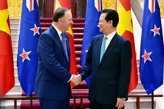 Thủ tướng Nguyễn Tấn Dũng và Thủ tướng New Zealand John Key. Ảnh: Chinhphu.vn