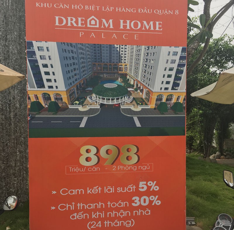 Dù có giá trên 1 tỷ đồng/căn, nhưng chủ đầu tư Dự án Dream Home Palace vẫn quảng cáo giá thấp để câu khách