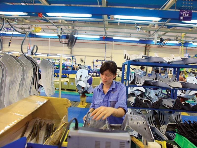Công đoạn sản xuất tại Piaggio - một trong những doanh nghiệp FDI tiêu biểu của Vĩnh Phúc.