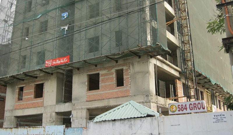 Một dự án ở quận Tân Phú do Công ty 584 làm chủ đầu tư bị treo nhiều năm qua