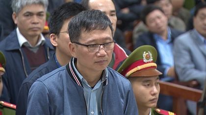 Bị cáo Trịnh Xuân Thanh trong phiên tỏa xét xử đại án PVC. Ảnh: TTXVN.