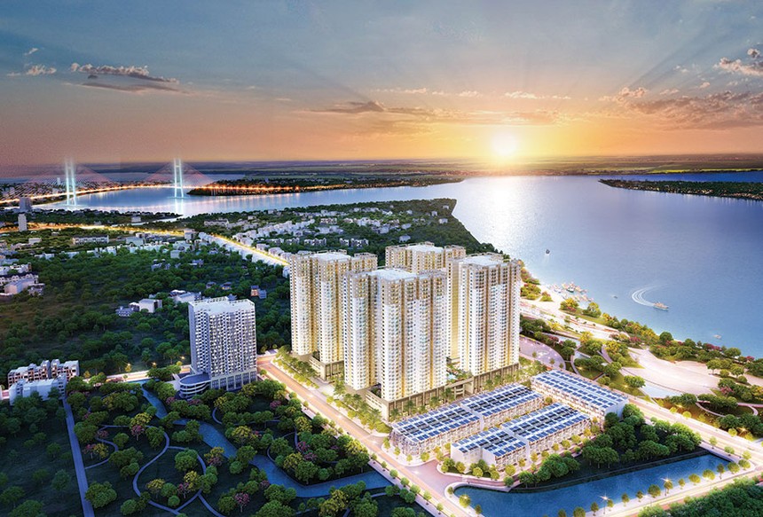Q7 Saigon Riverside Complex sở hữu vị trí ngay mặt tiền đường Đào Trí và trước mặt là dòng sông Sài Gòn mênh mông xanh mát