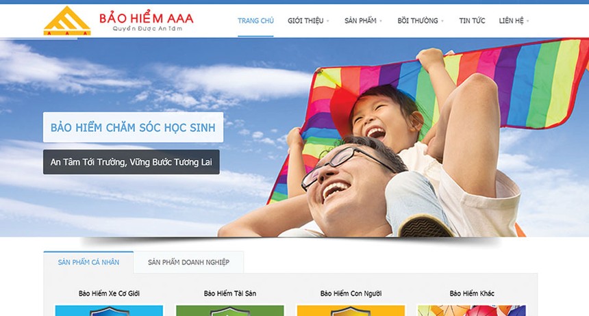 Website của AAA chưa có mục "Công bố sản phẩm bảo hiểm mới" như quy định