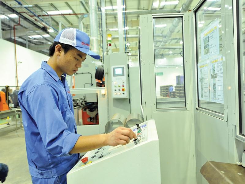 Nhà máy sản xuất bình nóng lạnh Ariston tại Bắc Ninh. Ảnh: Đức Thanh