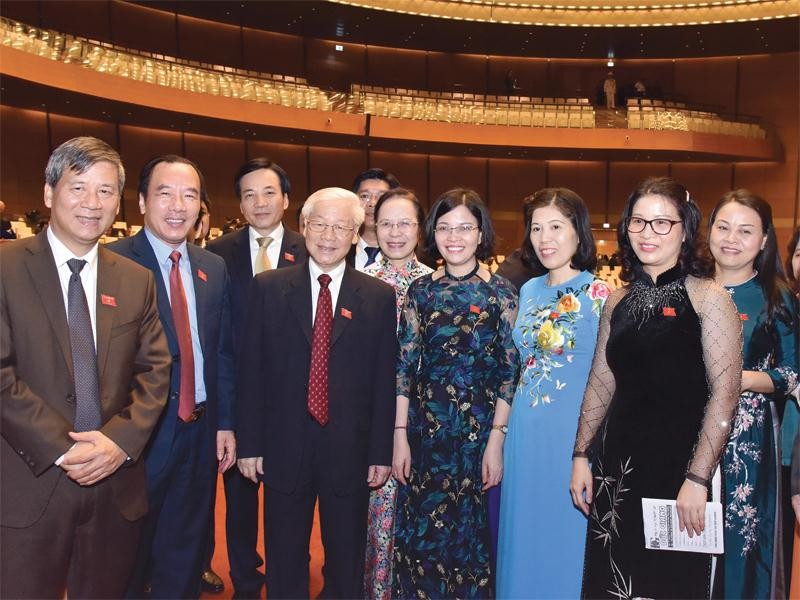 Với sự tín nhiệm cao của Quốc hội, Tổng Bí thư Nguyễn Phú Trọng đã được bầu làm Chủ tịch nước. Ảnh: Duy Linh
