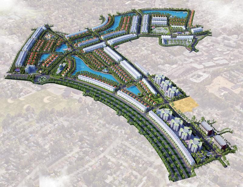 Mô hình Dự án Khu đô thị Nam Minh Phương của Licogi 14 đang bị chậm tiến độ.