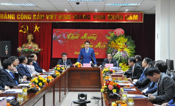 Chủ tịch UBND TP. Hà Nội Nguyễn Đức Chung phát biểu tại buổi làm việc