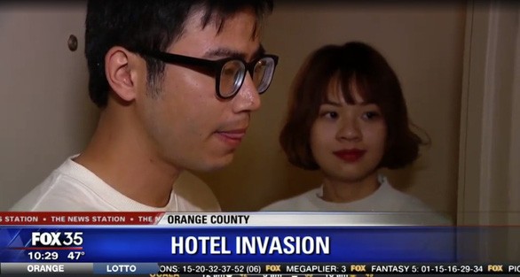 Bản tin của Đài truyền hình Fox về hai du khách Việt tóm kẻ lạ mặt nghi là trộm - Ảnh chụp màn hình
