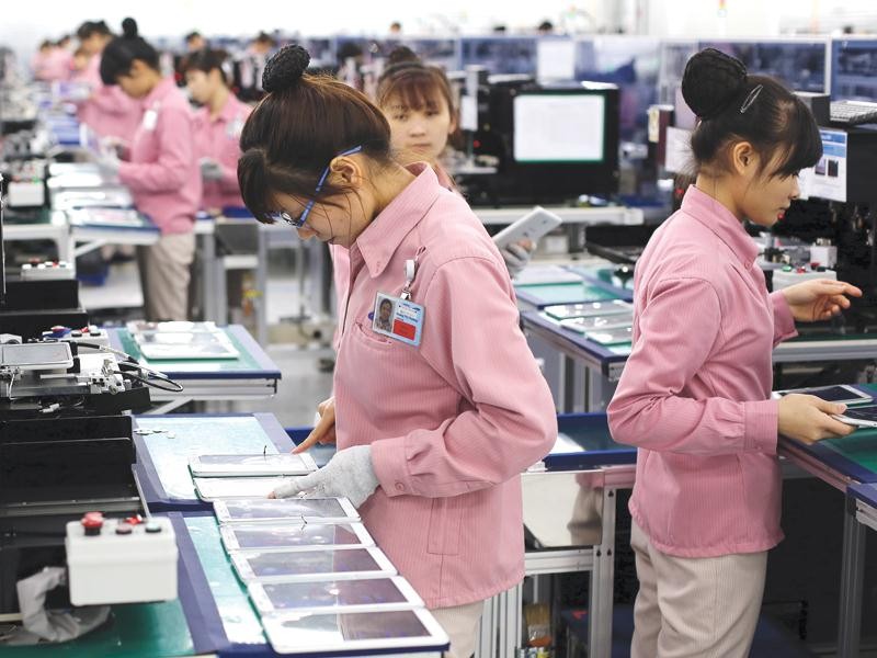 Tăng trưởng IIP ở Bắc Ninh và Thái Nguyên bắt đầu chậm lại, do sản xuất của Samsung đã tới hạn. Ảnh: Đức Thanh