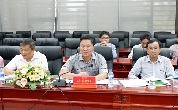 Ông Lê Trí Thanh, Phó Chủ tịch tỉnh Quảng Nam tại buổi làm việc với UBND. TP. Đà Nẵng
