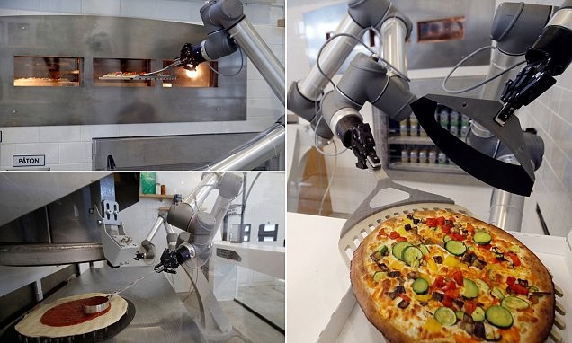 Robot tự làm bánh pizza