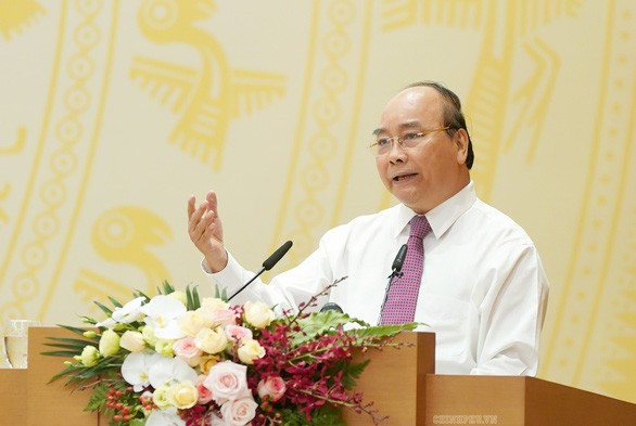 Thủ tướng Nguyễn Xuân Phúc phát biểu tại hội nghị - Ảnh: Chinhphu.vn