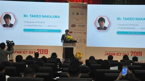 Ông Takeo Nakajima, Trưởng đại diện JETRO phát biểu tại Ngày hội CNTT Nhật Bản