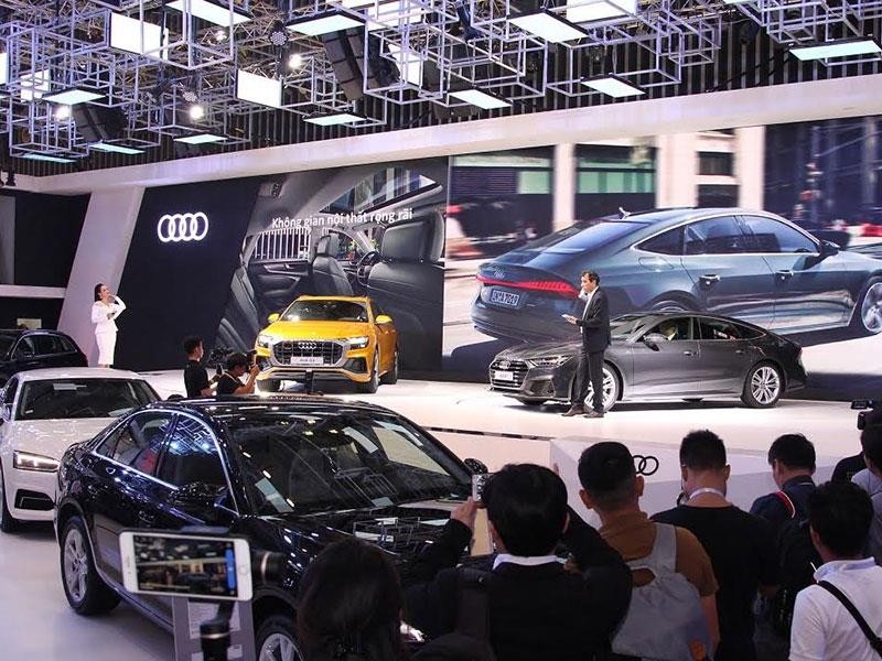 Gian hàng trung bày Audi thu hút được sự chú ý của nhiều khách hàng tại kỳ triển lãm 2018