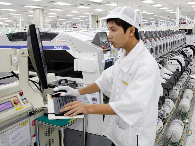 Nếu xuất khẩu của Samsung sụt giảm, sẽ ảnh hưởng tới kim ngạch xuất khẩu của Việt Nam. Trong ảnh: Nhà máy Samsung Thái Nguyên. Ảnh: Đức Thanh