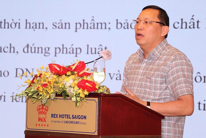 Ông Ngô Hải Phan, Cục trưởng Cục kiểm soát thủ tục hành chính (Văn phòng Chính phủ) phát biểu tại Hội nghị (Ảnh: HP).