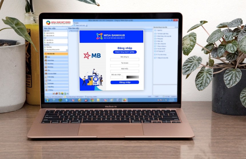 Giao diện ngân hàng điện tử MB trực tiếp trên phần mềm kế toán MISA SME.NET 2020