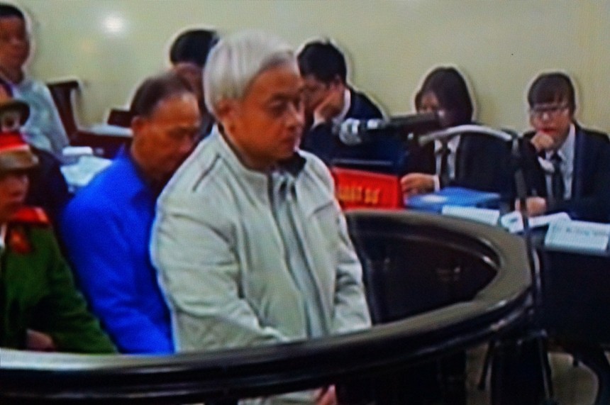 Bị cáo Nguyễn Đức Kiên tại tòa (ảnh chụp qua màn hình)