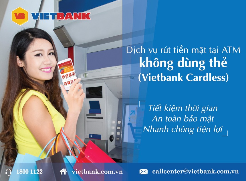 Rút tiền mặt tại ATM không cần thẻ