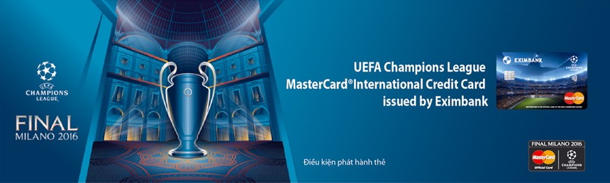 Eximbank ra mắt thẻ tín dụng quốc tế UEFA Champions League MasterCard