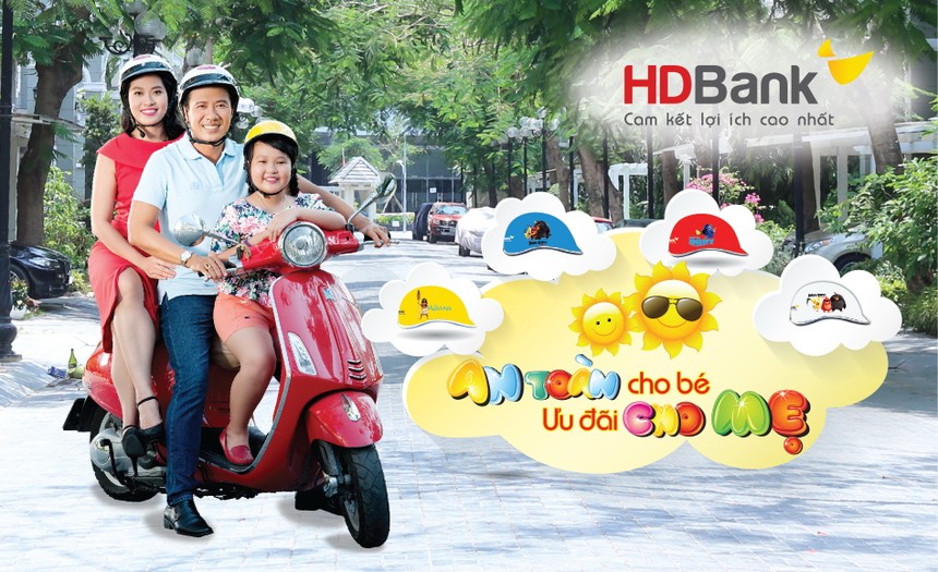 Gửi tiết kiệm HDBank được tăng mũ bảo hiểm cho bé