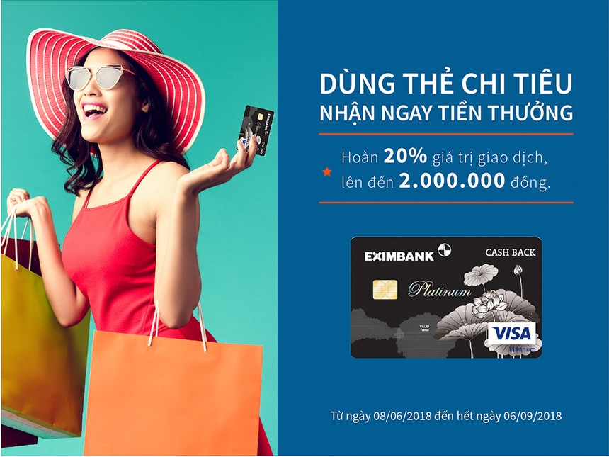 Eximbank ra mắt thẻ tín dụng quốc tế Eximbank - Visa Platinum Cash Back