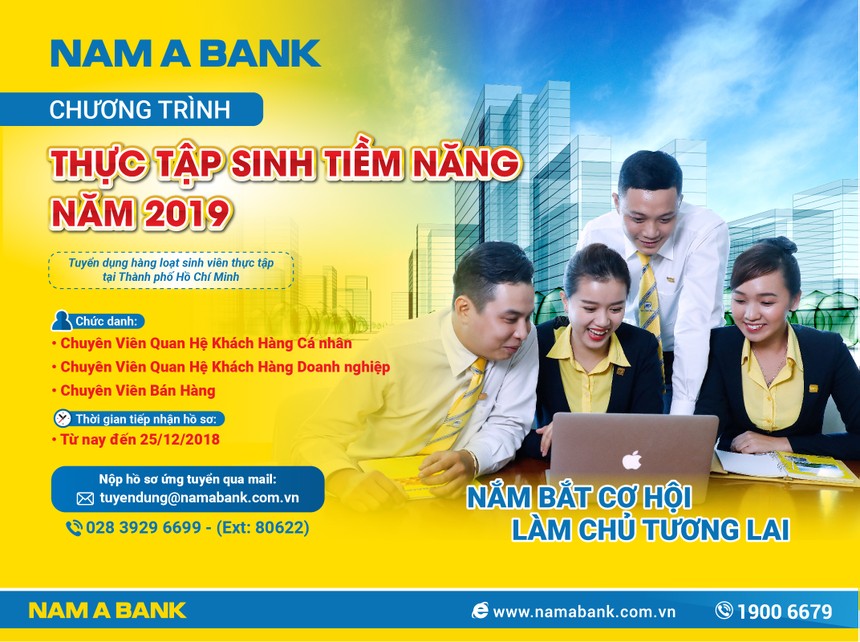 Cơ hội nghề nghiệp tại Nam A Bank với chương trình “Thực tập sinh tiềm năng 2019“