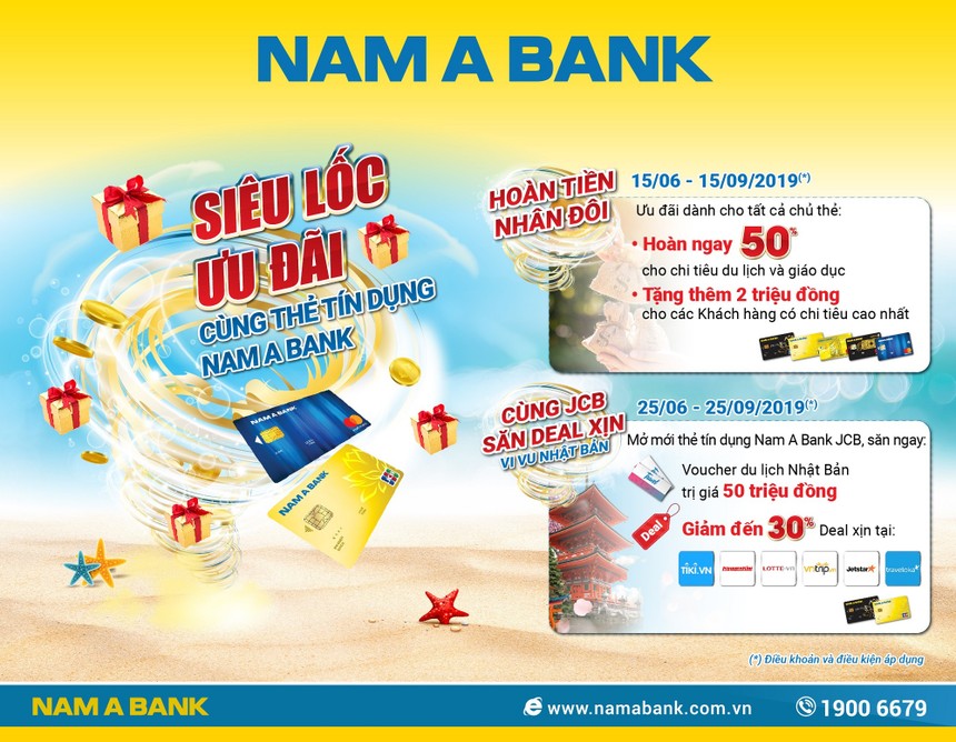 Chủ thẻ tín dụng Nam A Bank nhận ưu đãi lớn
