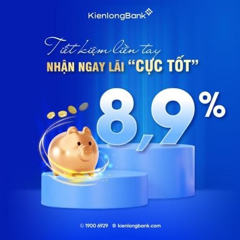 Kienlongbank tăng lãi suất tiền gửi online lên 8,9%/năm