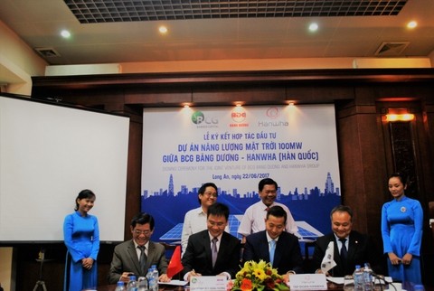 BCG Băng Dương và Hanwha góp vốn đầu tư điện năng lượng mặt trời tại Long An