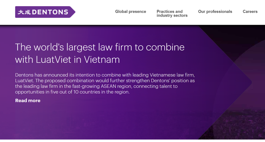 Dentons - Công ty luật lớn nhất thế giới gia nhập với Luật Việt tại Việt Nam