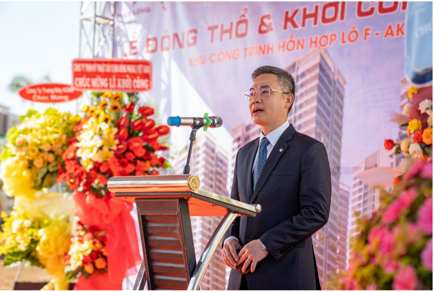 Ông Trần Xuân Ngọc - Tổng giám đốc NLG đại diện chủ đầu tư dự án phát biểu tại sự kiện