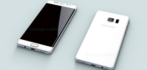 Hình ảnh render đầu tiên về Galaxy Note 6 (Galaxy Note 7). Ảnh: Onleaks/Uswitch
