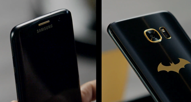 Máy giữ thiết kế như Galaxy S7 edge nhưng mặt sau có thêm biểu tượng người dơi