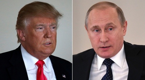 Tổng thống Mỹ Donald Trump và người đồng cấp Nga Vladimir Putin. Ảnh: AP