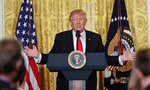 Tổng thống Mỹ Donald Trump lên án một loạt hãng truyền thông. Ảnh: Fox News