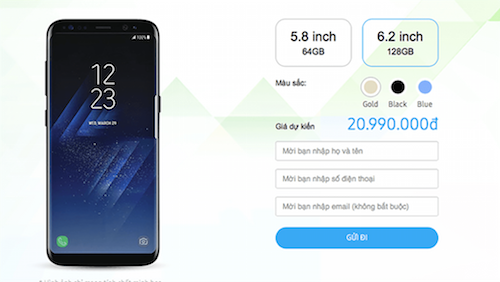 Samsung Galaxy S8 sẽ đến tay người dùng Việt Nam vào đầu tháng 5.