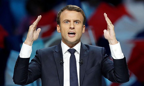 Nếu chiến thắng ông Macron sẽ là tổng thống Pháp trẻ nhất lịch sử. Ảnh: Skynews