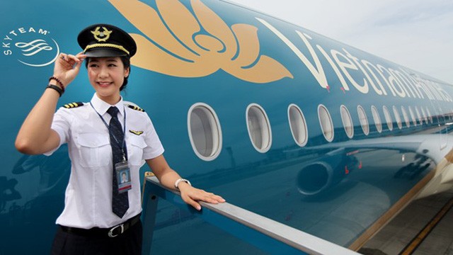 Một nữ phi công của Vietnam Airlines