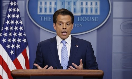 Anthony Scaramucci phát biểu tại Nhà Trắng sau khi được bổ nhiệm làm giám đốc truyền thông ngày 21/7. Ảnh: Reuters.