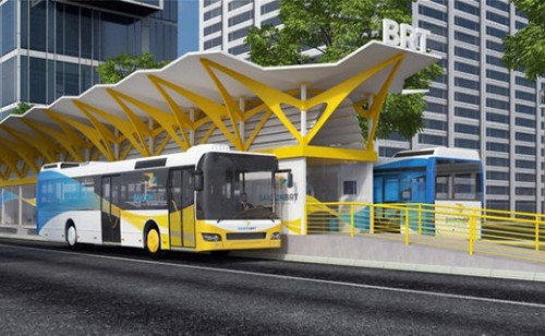 Phối cảnh tuyến BRT số 1 của TP HCM từng được nghiên cứu triển khai. Ảnh: UCCI.