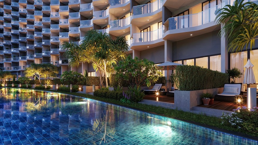 Căn hộ nghỉ dưỡng tại Mövenpick Resort Waverly Phú Quốc được thiết kế 100% có tầm nhìn ra biển, hồ.