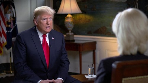 Tổng thống Mỹ - Donald Trump trong cuộc phỏng vấn hôm qua. Ảnh: CBS.