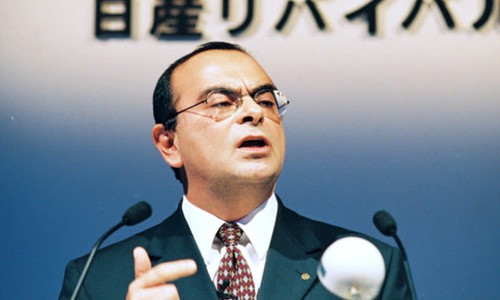 Ông Carlos Ghosn thời điểm mới đến Nissan. Ảnh: Nikkei.