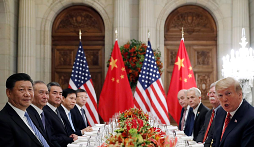 Đoàn lãnh đạo Mỹ - Trung gặp nhau tại G20 ở Argentina tháng 12/2018. Ảnh: Reuters.