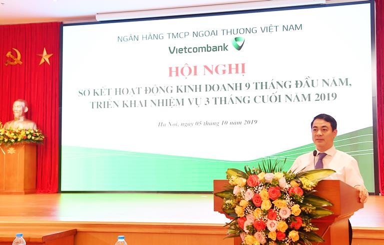 Chủ tịch HĐQT Vietcombank, ông Nghiêm Xuân Thành phát biểu chỉ đạo Hội nghị.