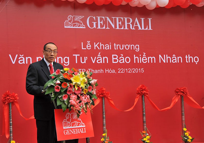 Ông Chung Bá Phương, Tổng giám đốc Generali phát biểu tại buổi khai trương