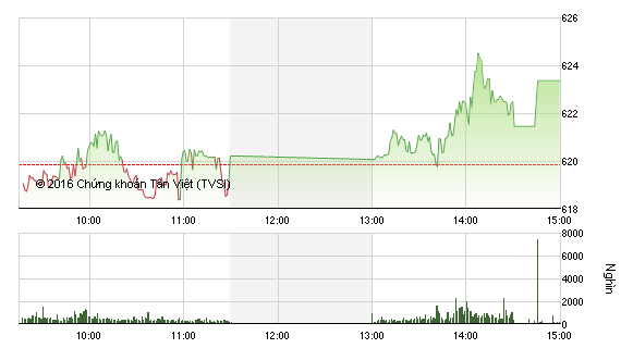 Phiên giao dịch chiều 2/6: Sóng cổ phiếu đầu cơ, VN-Index vượt ngưỡng 620 điểm